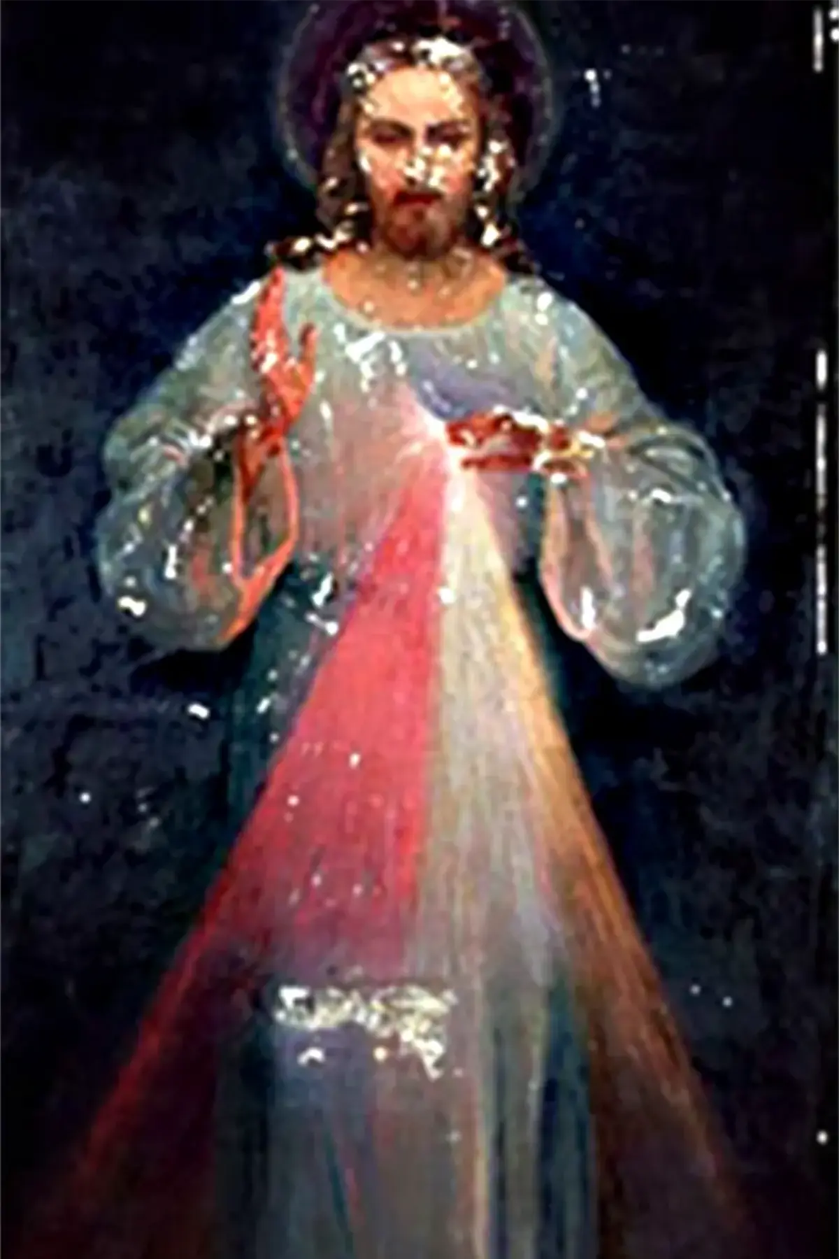 Picture of The Vilnius Divine Mercy Image before restoration